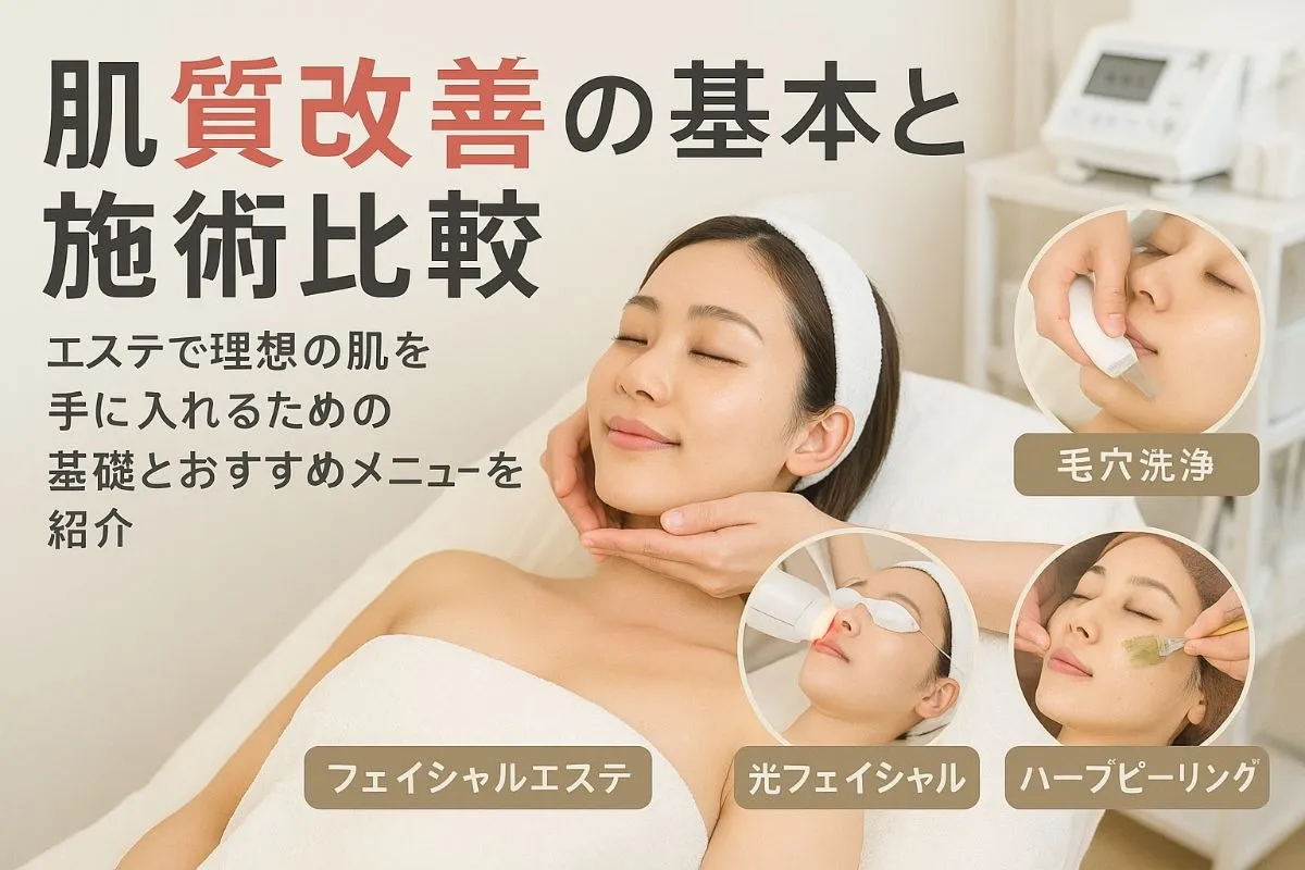 エステで肌質改善を目指す基礎知識とおすすめ施術比較ガイド